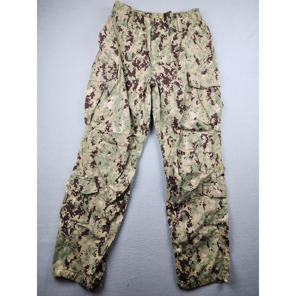 US Navy Pants Mens 33 Short Green Type III NWU Camo Cargo Seals Ripstop Working